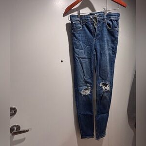 rag & bone Blue Distressed Skinny Jeans